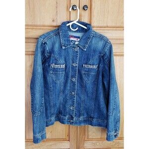 New Wah JEANS Vintage Jean Stylish Jacket Size18/20W Blue Denim Buttons Pockets